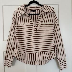 Thrive Societe Stripe Pullover Top